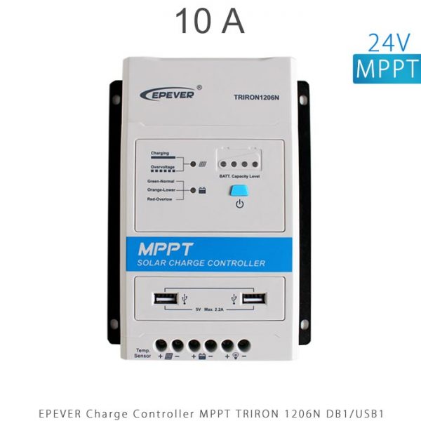 شارژ کنترلر 10 آمپر MPPT سری TRIRON برند EPEVER مدل TRIRON 1206N DB1 USB1 در فروشگاه انرژی خورشیدی هورآیش