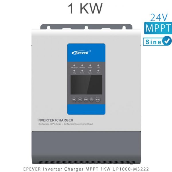 اینورتر شارژر 1KW مدل UP1000-M3222 برند EPEVER ولتاژ باتری 24 تکنولوژی تمام سینوسی MPPT در فروشگاه انرژی خورشیدی هورآیش