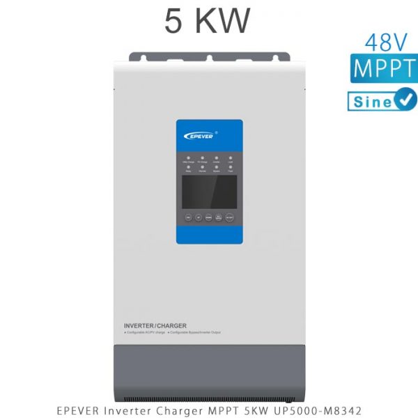 اینورتر شارژر 5KW مدل UP5000-M8342 برند EPEVER ولتاژ باتری 48 تکنولوژی تمام سینوسی MPPT در فروشگاه انرژی خورشیدی هورآیش