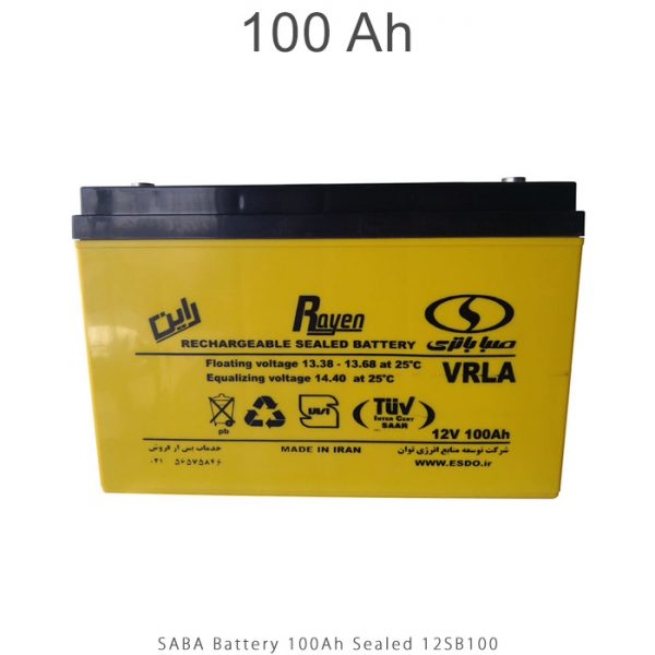 باتری 100 آمپرساعت صبا باتری در فروشگاه انرژی خورشیدی هورآیش