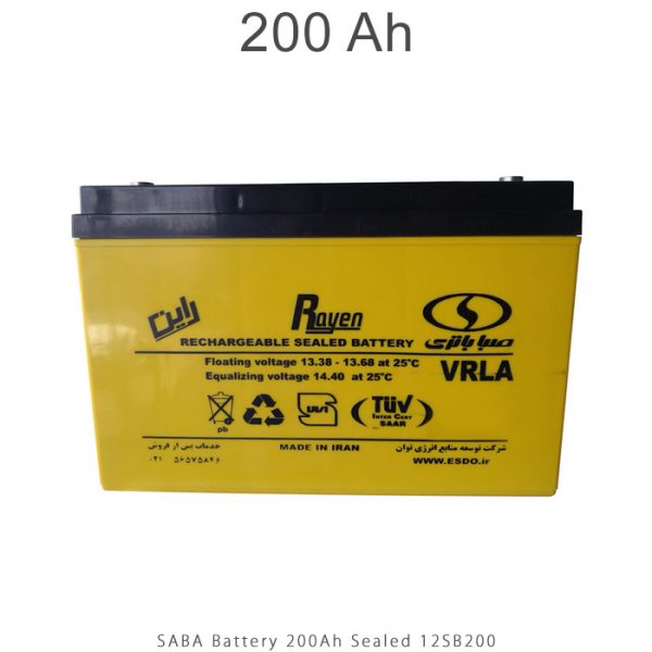 باتری 200 آمپرساعت صبا باتری در فروشگاه انرژی خورشیدی هورآیش