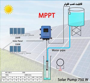 پمپ خورشیدی 2 اینچ 65 متر